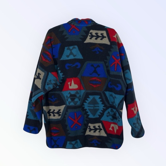 PATAGONIA SYNCHILLA AZTEC AOP BLUE MULTI T-SNAP SWEATER FLEECE MENS XXL - Picture 5 of 7